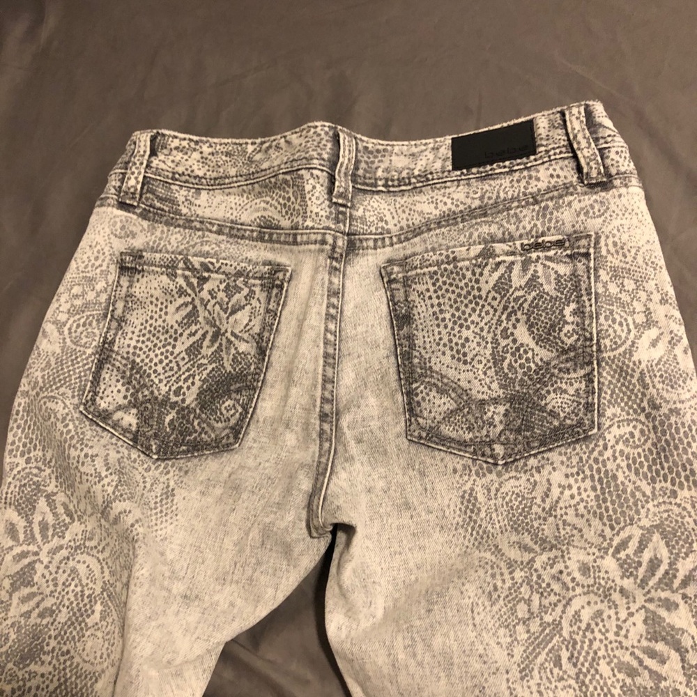 Lace Overlay Bebe Skinny Jeans
